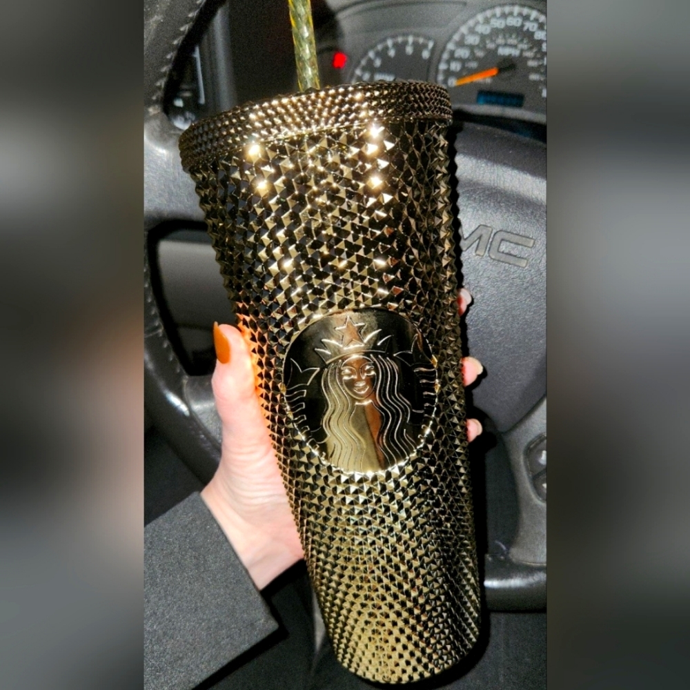 Starbucks 2022 Holiday Studded Gold Tumbler